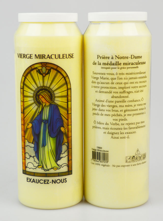 Bougie de Neuvaine Vierge Miraculeuse avec Prière au dos (pic 1)