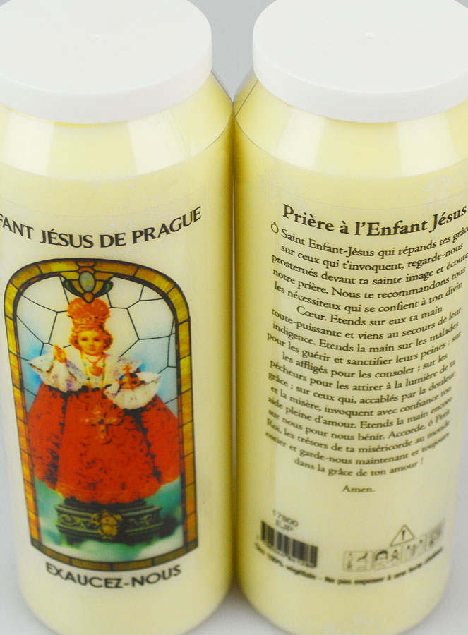 Bougie de Neuvaine Enfant Jésus de Prague avec Prière au dos (pic 4)