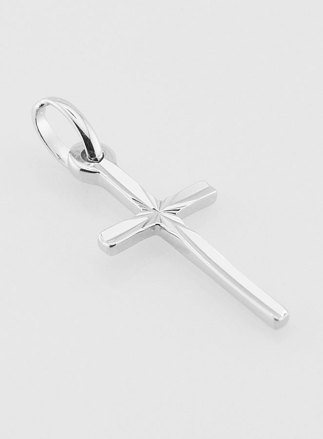 Pendentif Croix en Argent Rhodié - 20mm (pic 2)