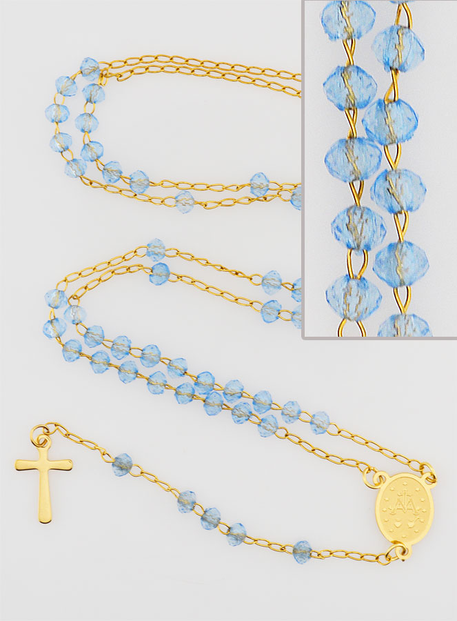 Chapelet Cristal Notre Dame de Guadalupe - Bleu (pic 1)