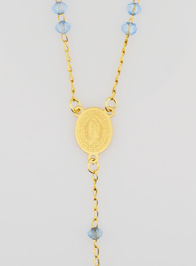 Chapelet Cristal Notre Dame de Guadalupe - Bleu (pic 4)