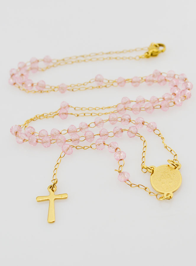 Chapelet Cristal Notre Dame de Guadalupe - Rose (pic 2)