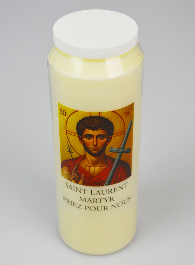 Bougie de Neuvaine Saint Laurent Martyr (pic 2)