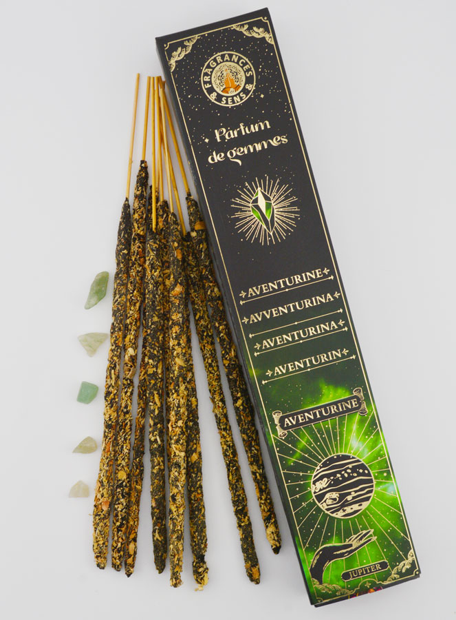 Encens Bâtonnets & Pierres Parfum de Gemmes - Aventurine (pic 1)