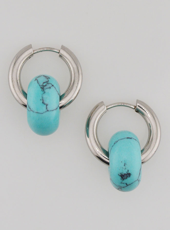Boucles d'Oreilles Créoles & Anneau Turquénite (pic 1)