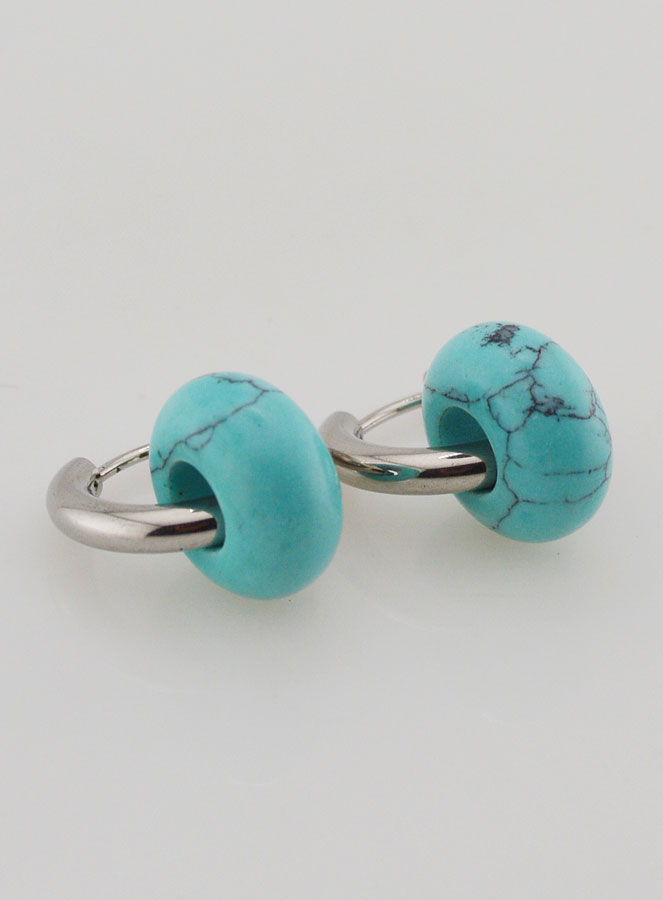 Boucles d'Oreilles Créoles & Anneau Turquénite (pic 4)