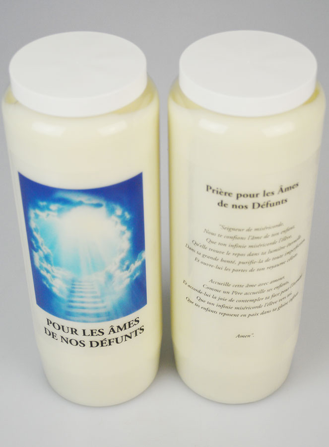 Bougie de Neuvaine Pour les Âmes de nos Défunts avec Prière au dos (pic 4)