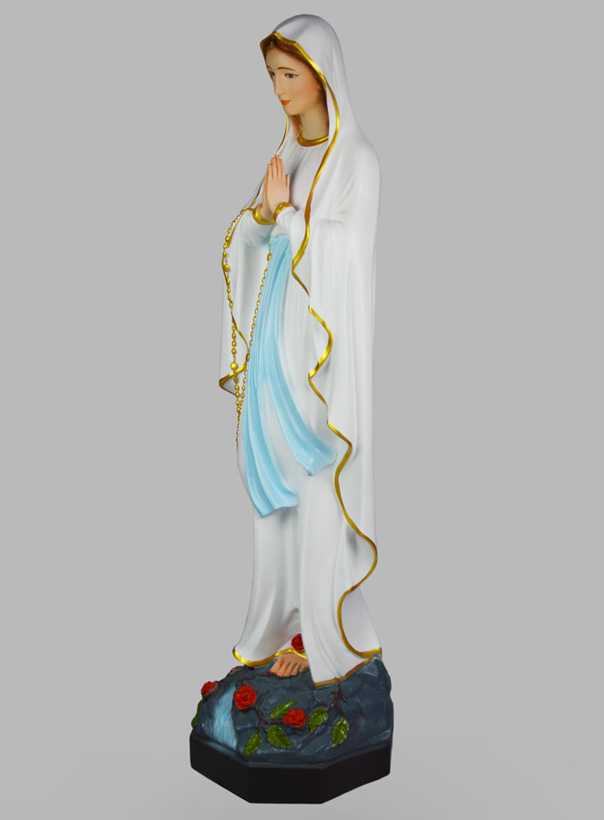 Grande Statue Religieuse de Notre Dame de Lourdes Peinte - 1M (pic 2)