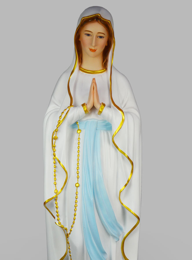 Grande Statue Religieuse de Notre Dame de Lourdes Peinte - 1M (pic 3)