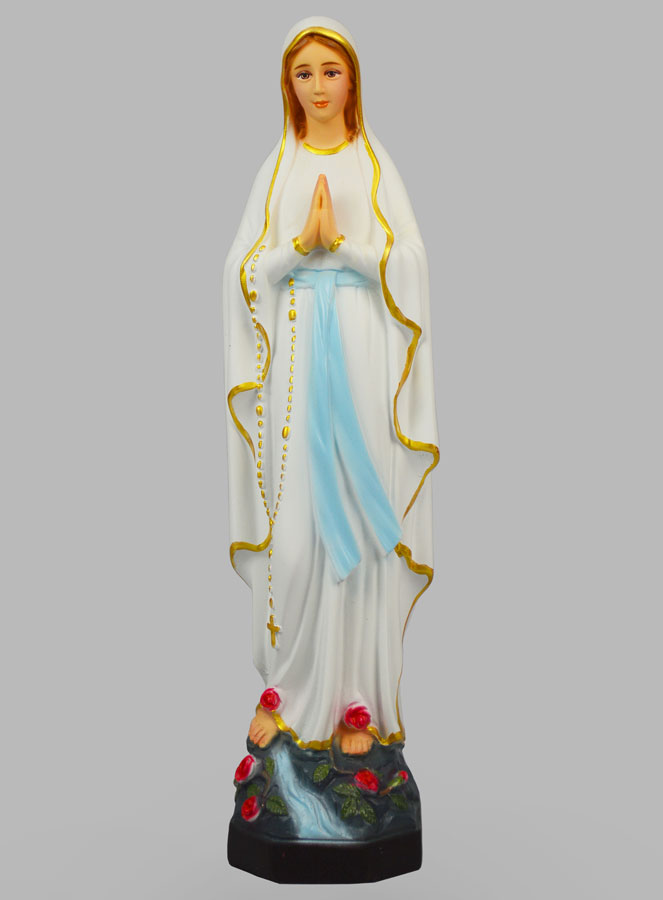 Statue Religieuse Vierge Marie de Lourdes Colorée - 40cm (pic 1)