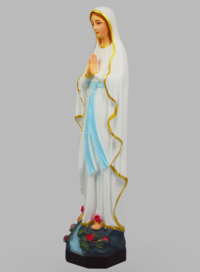Statue Religieuse Vierge Marie de Lourdes Colorée - 40cm (pic 2)
