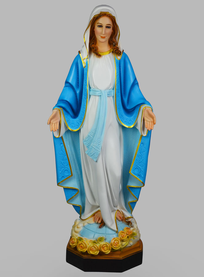 Grande Statue Religieuse Vierge Marie Colorée 80cm - Miraculeuse (pic 1)