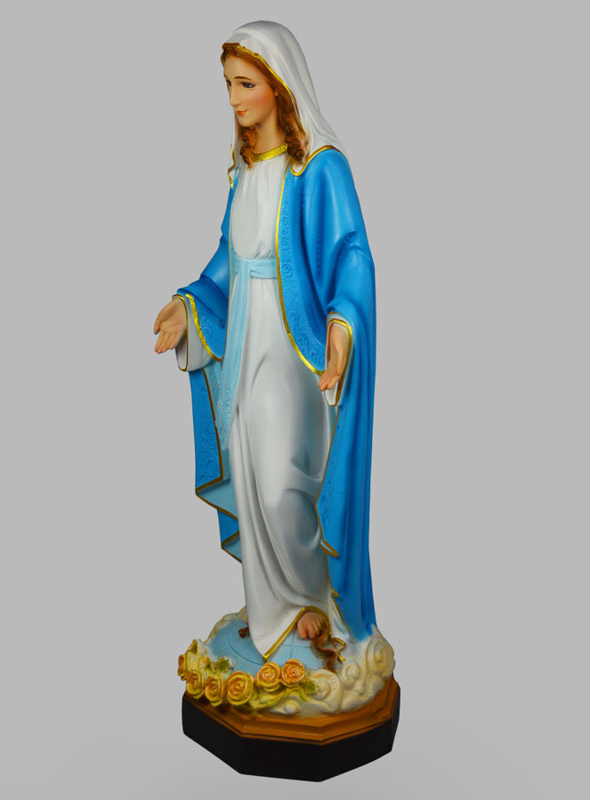 Grande Statue Religieuse Vierge Marie Colorée 80cm - Miraculeuse (pic 2)