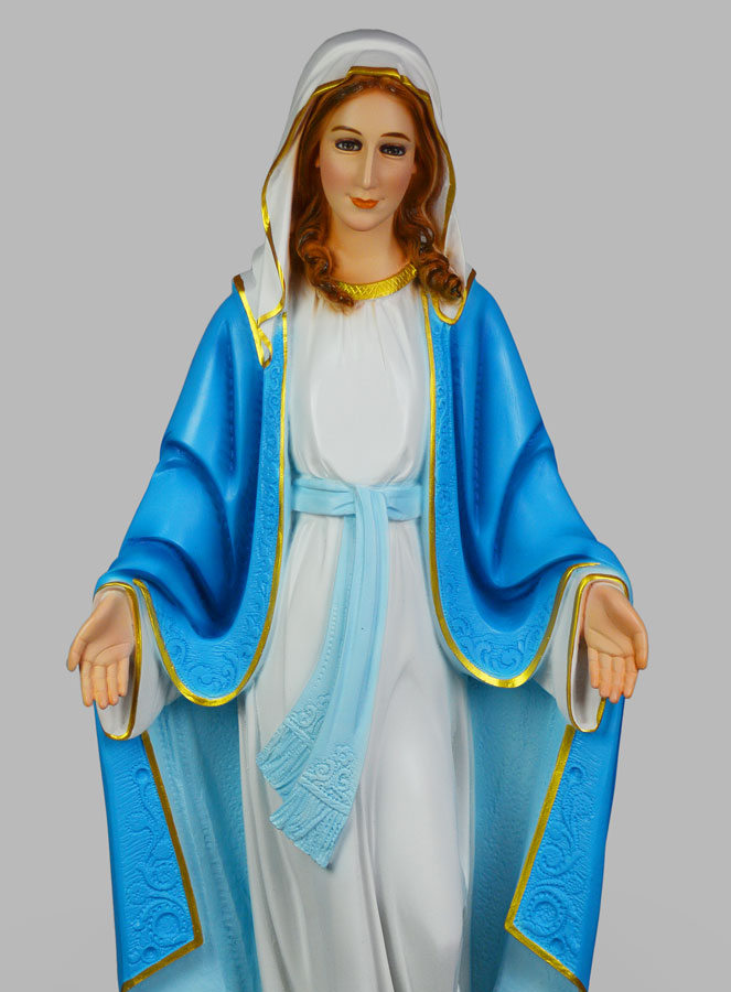 Grande Statue Religieuse Vierge Marie Colorée 80cm - Miraculeuse (pic 3)