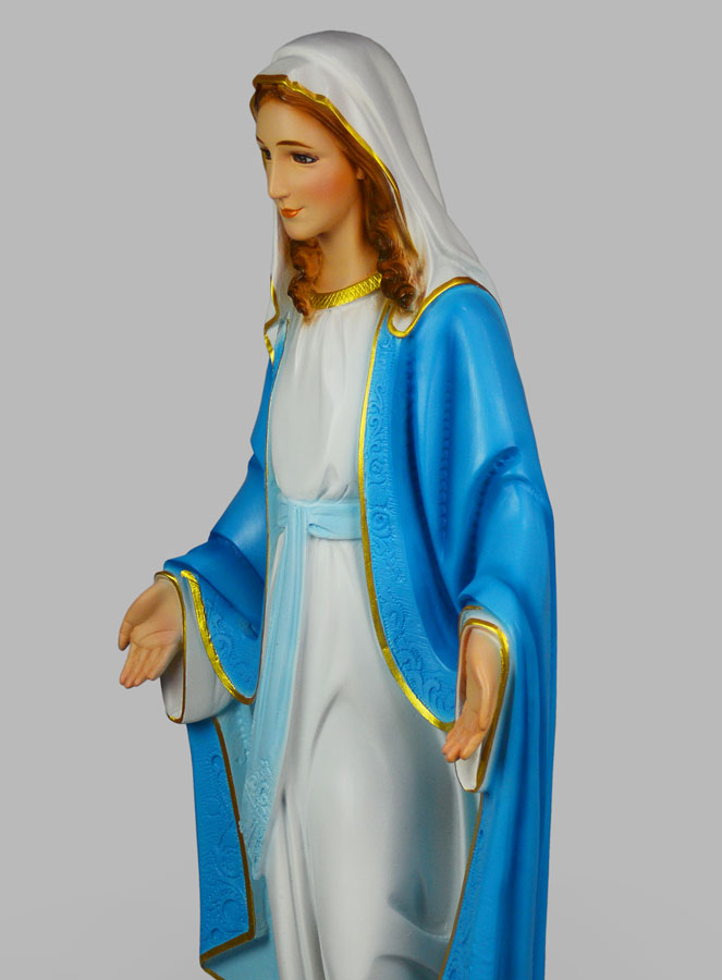 Grande Statue Religieuse Vierge Marie Colorée 80cm - Miraculeuse (pic 4)