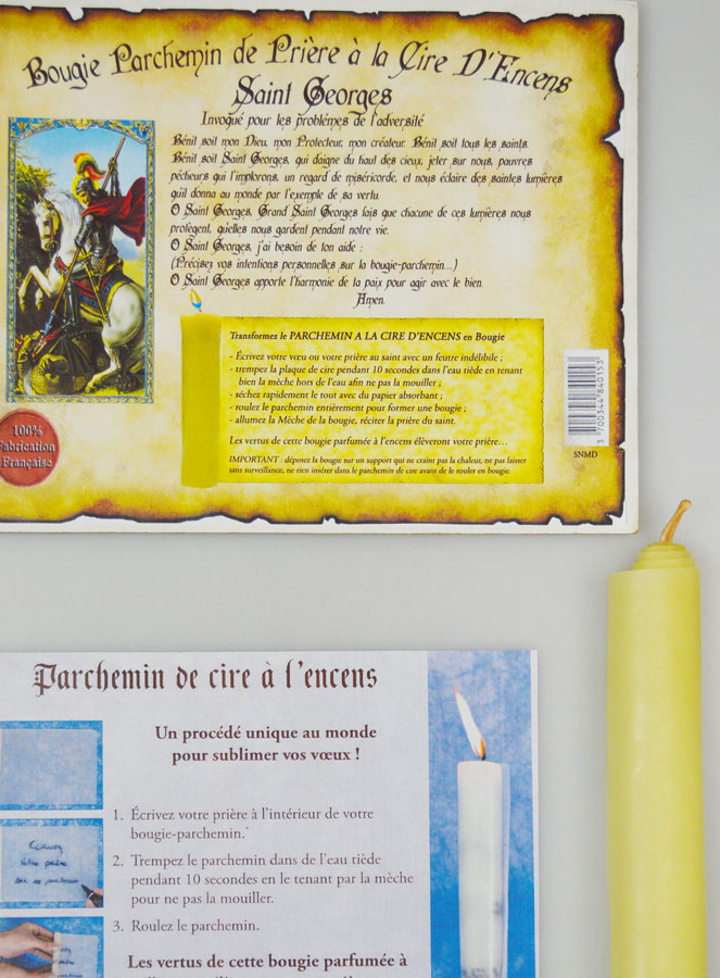 Bougie Parchemin de Prière à La Cire d'Encens - Saint Georges (pic 4)