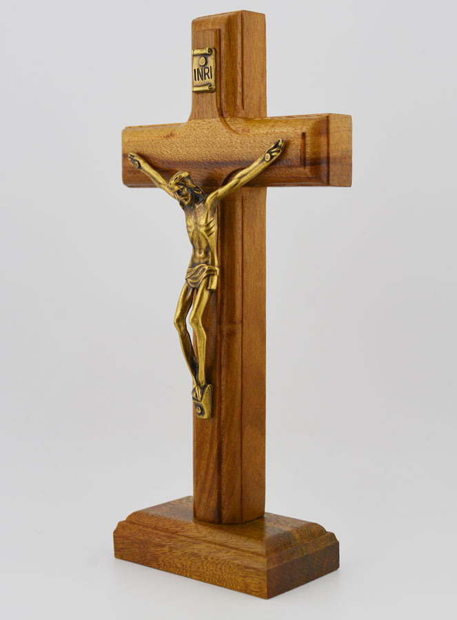 Crucifix en Bois Avec Socle Amovible - 19cm (pic 2)