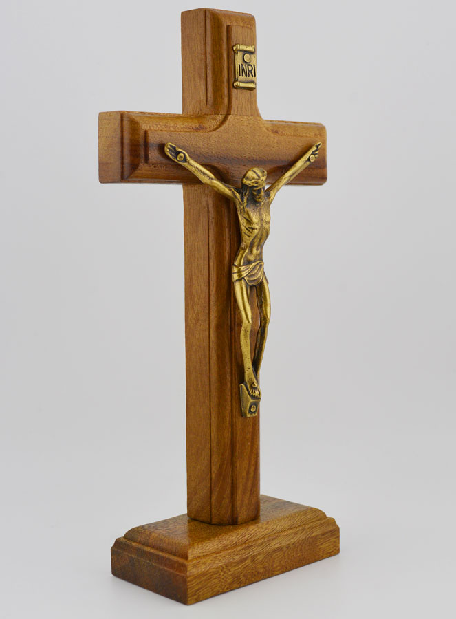 Crucifix en Bois Avec Socle Amovible - 19cm (pic 3)