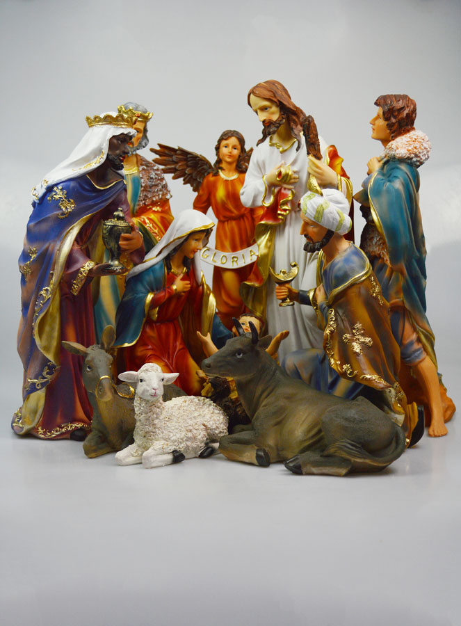 Grande Crèche de Noël Complète - 11 Santons - 45cm (pic 1)