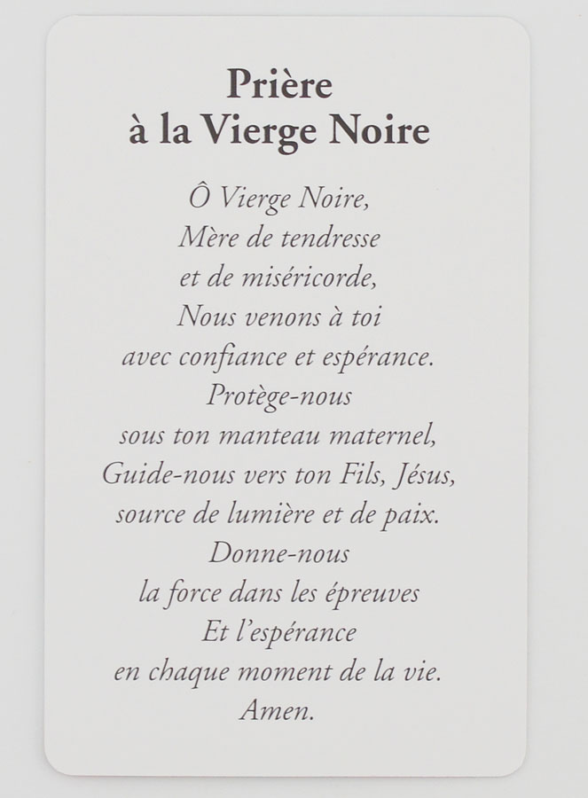 Carte de Prière à la Vierge Noire (pic 2)