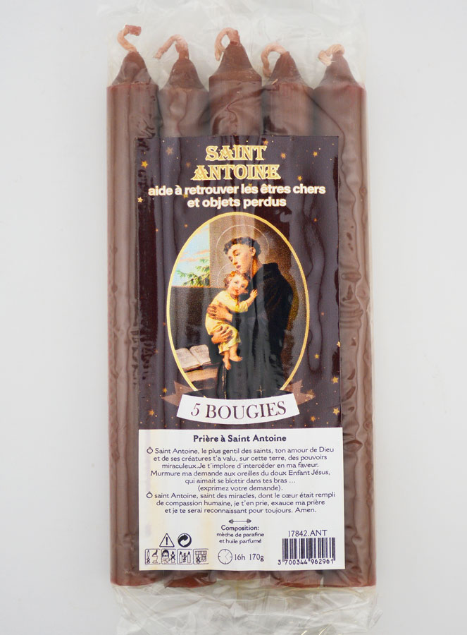 Bougies Teintées Masse Saint Antoine 14cm - Lot de 5 (pic 1)