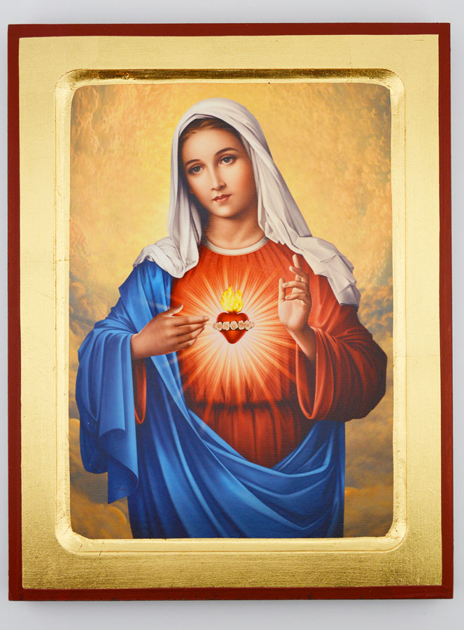 Icône Religieuse du Coeur Immaculé de Marie - 24cm (pic 1)