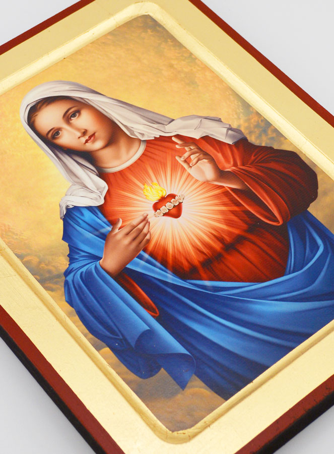 Icône Religieuse du Coeur Immaculé de Marie - 24cm (pic 3)