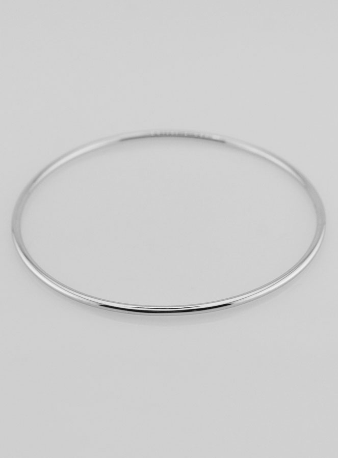 Bracelet Jonc en Argent Massif Rhodié - 62mm (pic 2)