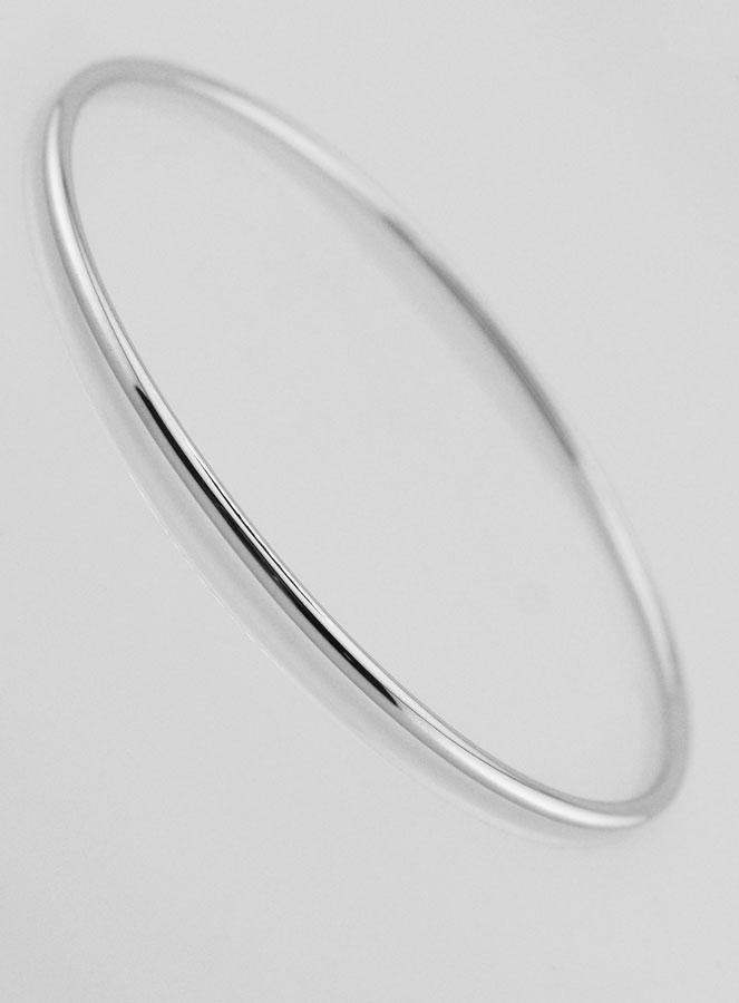 Bracelet Jonc en Argent Massif Rhodié - 62mm (pic 3)