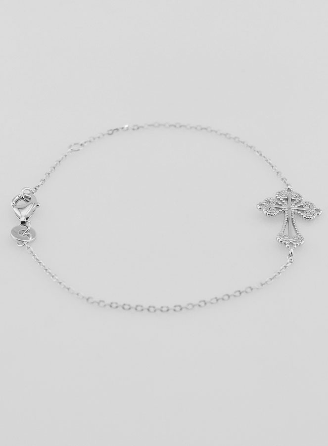 Bracelet Religieux en Argent 925/1000 - Croix Baroque (pic 2)
