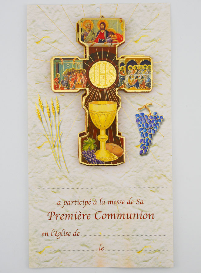Croix Enfant en Bois & Certificat de Communion (pic 1)