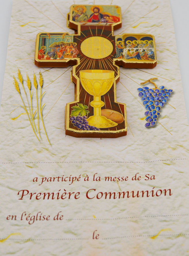 Croix Enfant en Bois & Certificat de Communion (pic 2)
