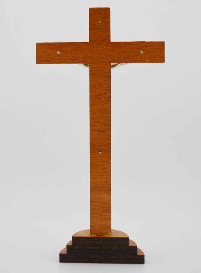 Crucifix en bois et Christ Argenté - 16 cm (pic 4)