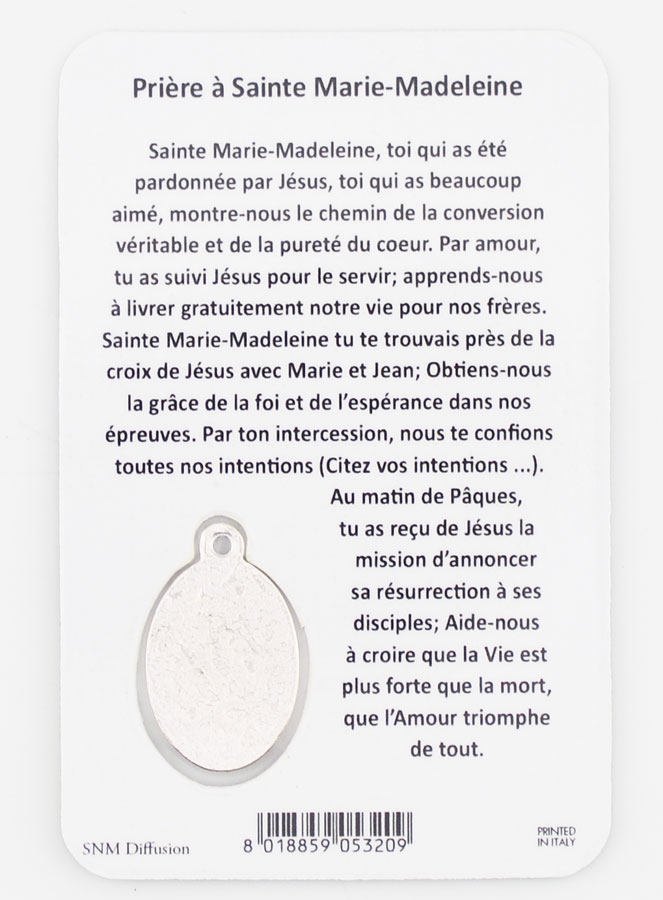 Carte de Prière & Médaille - Sainte Marie Madeleine (pic 2)