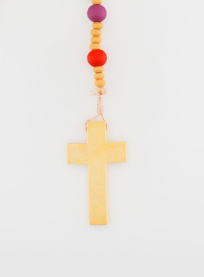 Cadeau de Communion - Chapelet en Bois Multicolore (pic 3)