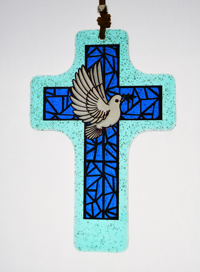 Croix de Confirmation en Verre - Esprit Saint (pic 1)