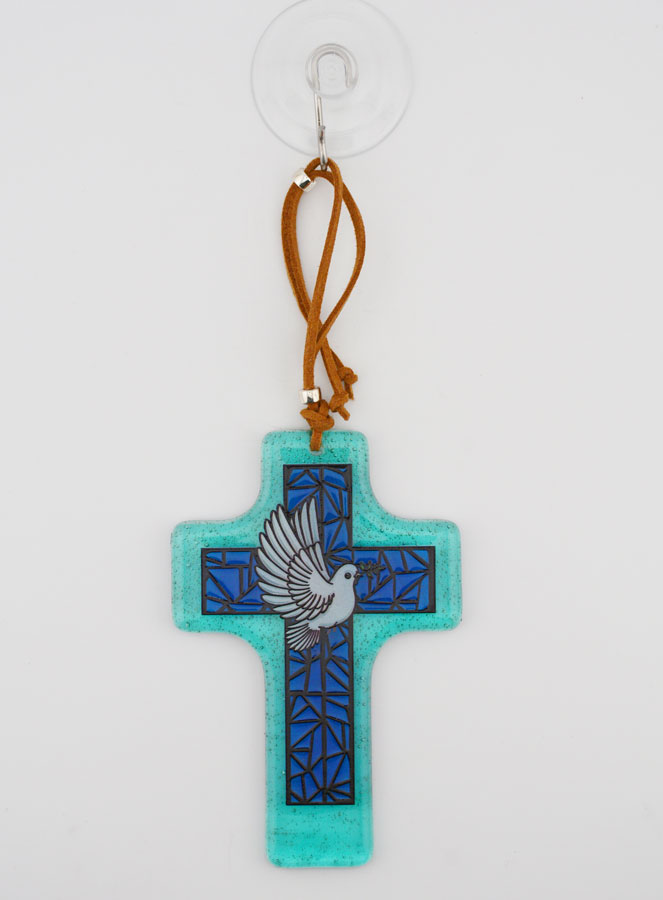 Croix de Confirmation en Verre - Esprit Saint (pic 2)