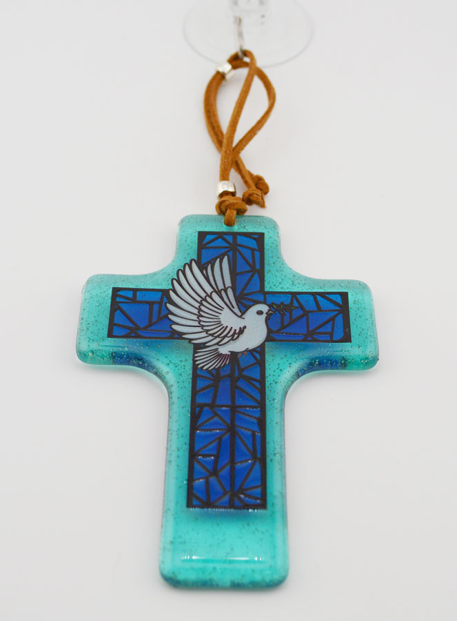 Croix de Confirmation en Verre - Esprit Saint (pic 3)