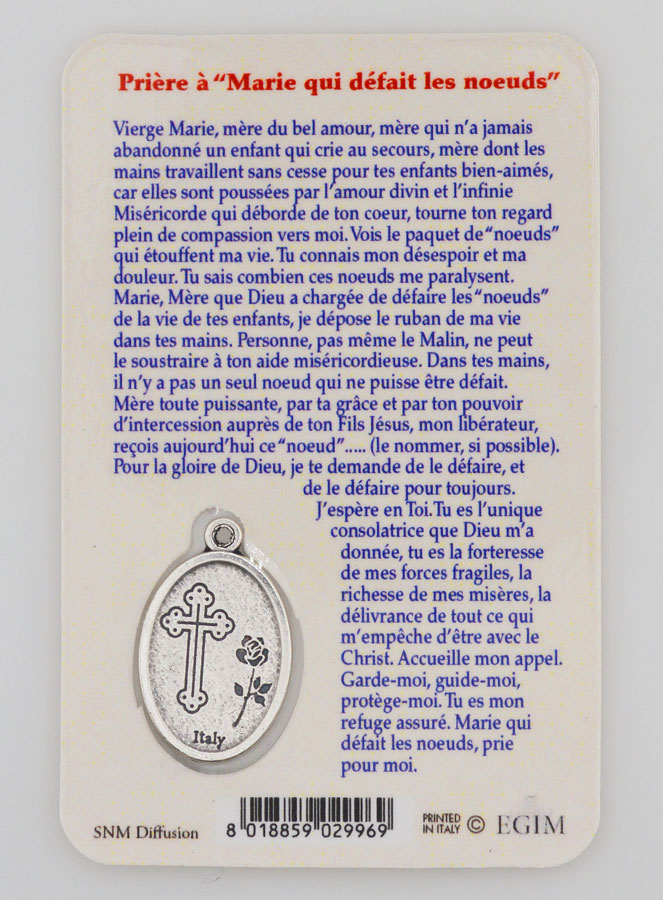 Carte de Prière & Médaille - Marie qui Défait les Noeuds (pic 2)