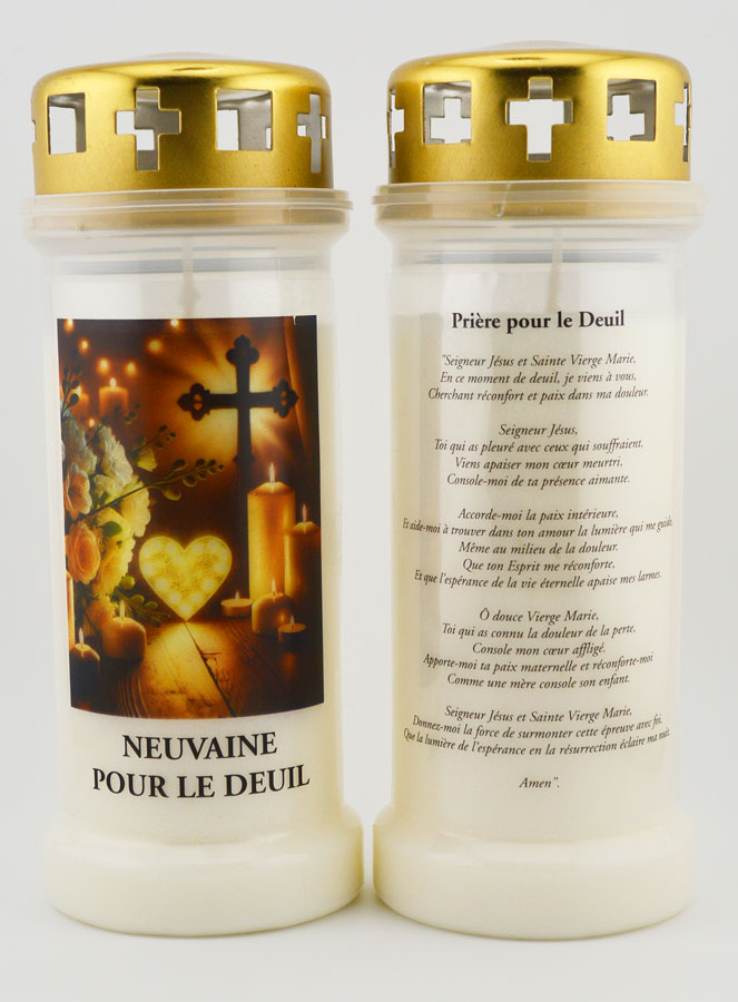 Bougie de Cimetière Pour le Deuil avec Prière (pic 1)
