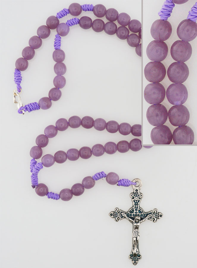 Chapelet Enfant en Perles de Verre - Violet (pic 1)