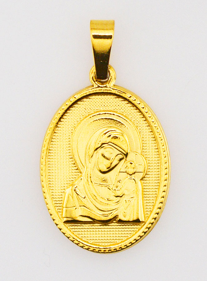 Médaille Vierge du Perpétuel Secours en Inox Doré - 21mm (pic 1)