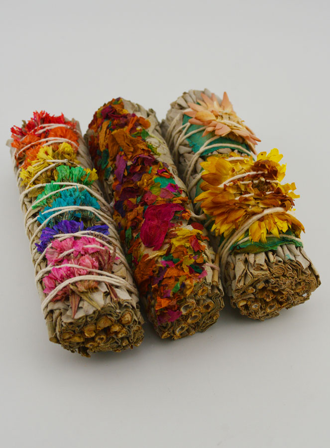 Set de 3 Smudges de Sauge & Pétales de Fleurs (pic 2)
