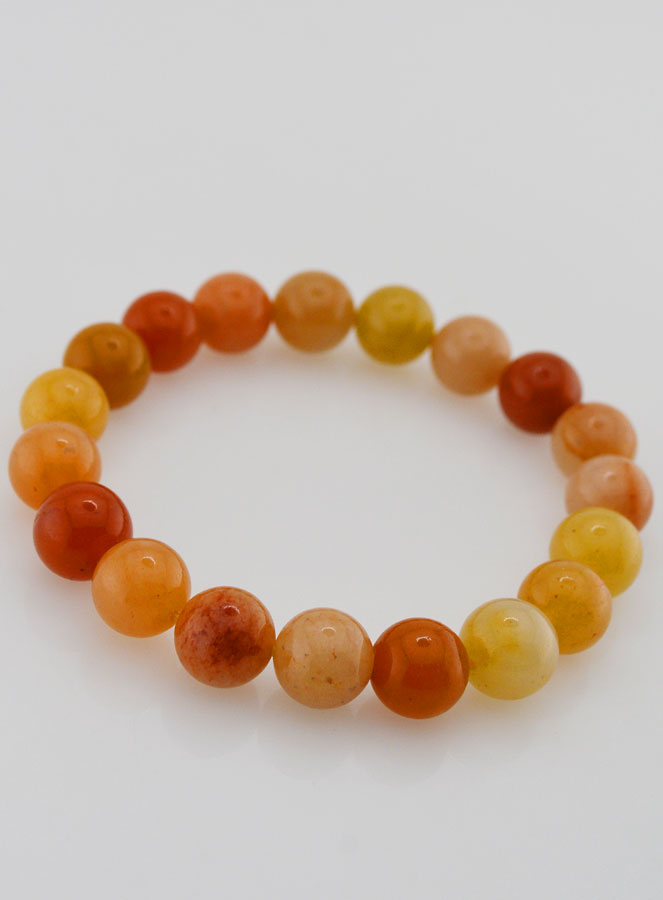 Bracelet en Pierre Naturelle d'Aventurine Orange - 10mm (pic 3)