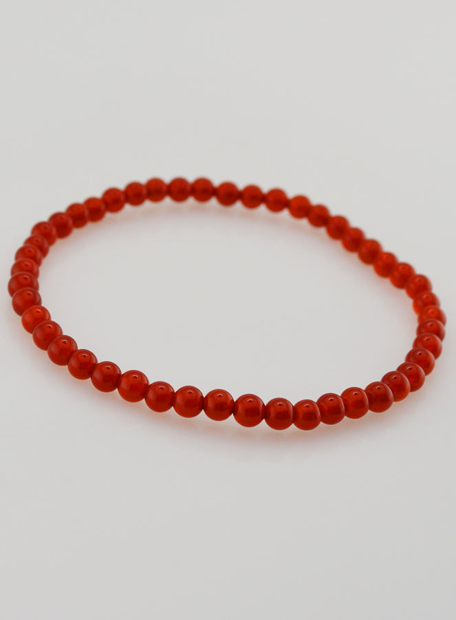 Bracelet en Pierre Naturelle d'Agate Rouge - 4mm (pic 3)