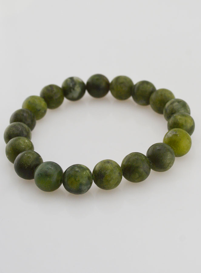 Bracelet en Pierre Naturelle de Jade Néphrite - 10mm (pic 4)