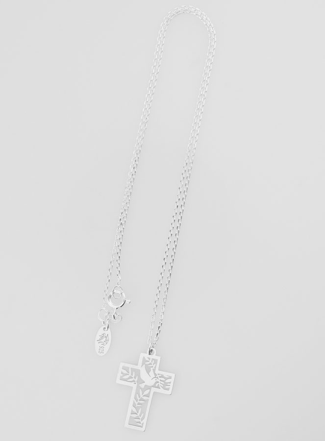 Collier Religieux & Croix Colombe - Argent 925/1000 (pic 2)