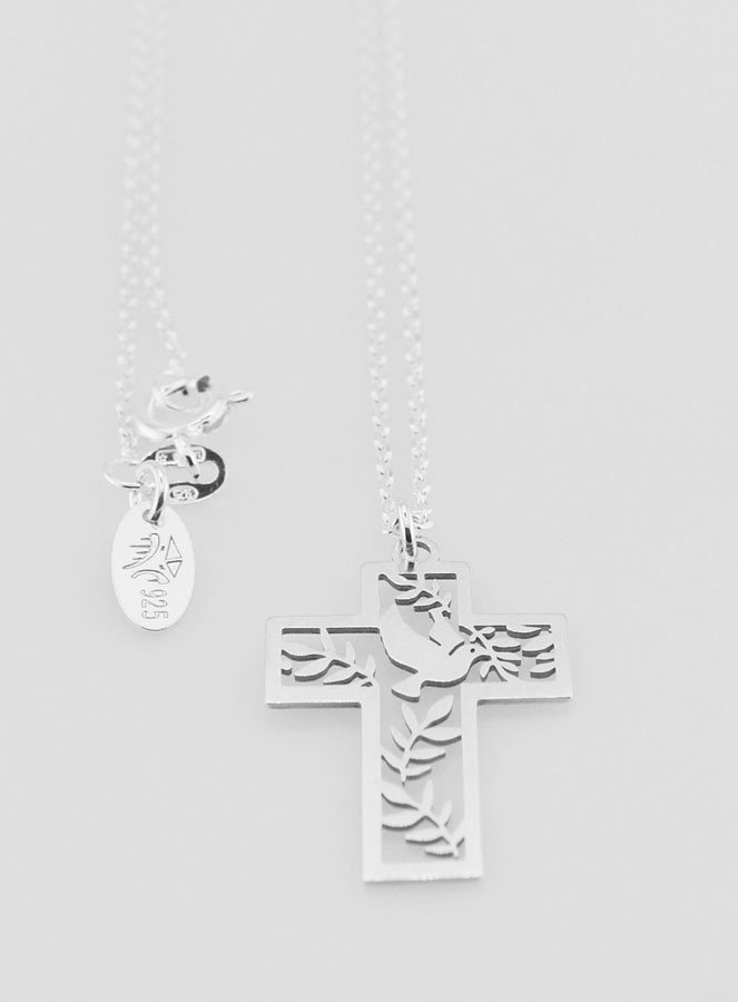 Collier Religieux & Croix Colombe - Argent 925/1000 (pic 3)
