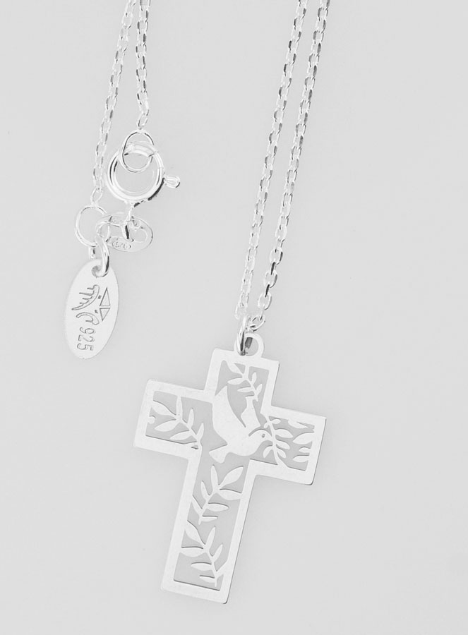 Collier Religieux & Croix Colombe - Argent 925/1000 (pic 4)