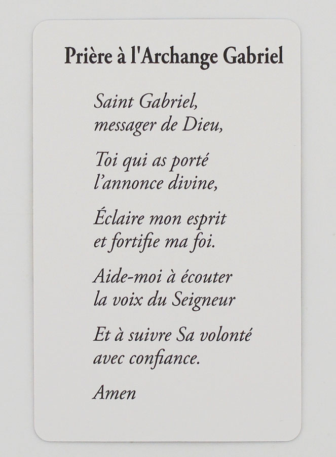 Carte de Prière à Saint Gabriel Archange (pic 2)